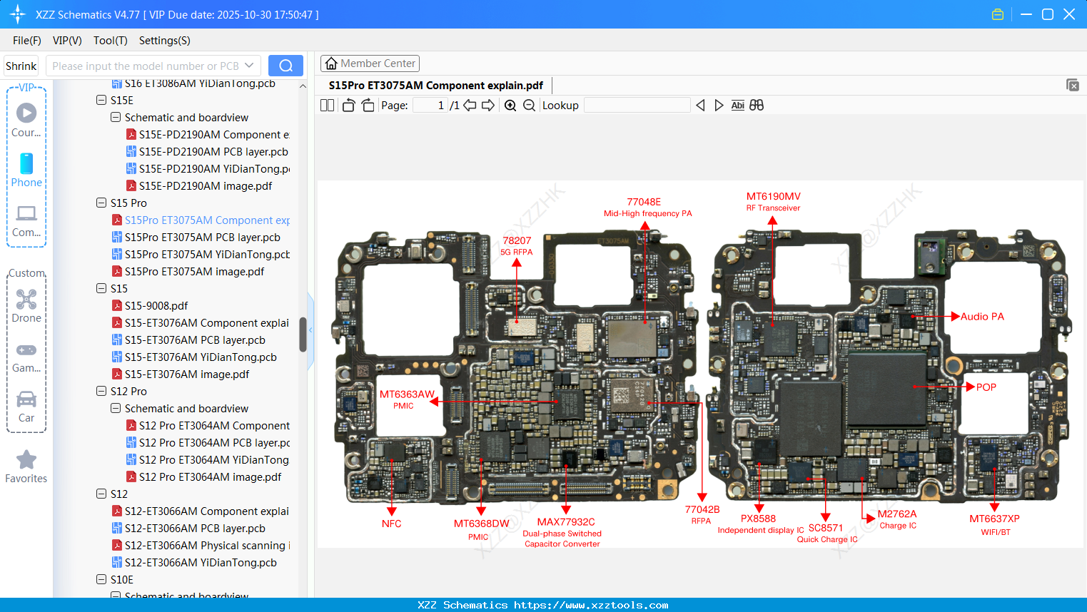 VIVO S15Pro ET3075AM Component Explain